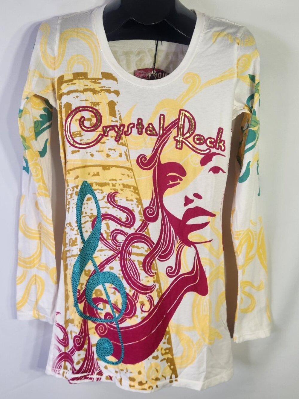 Crystal Rock by Christian Audigier Limited Edition #337/1000 Repunzel Tee Size M